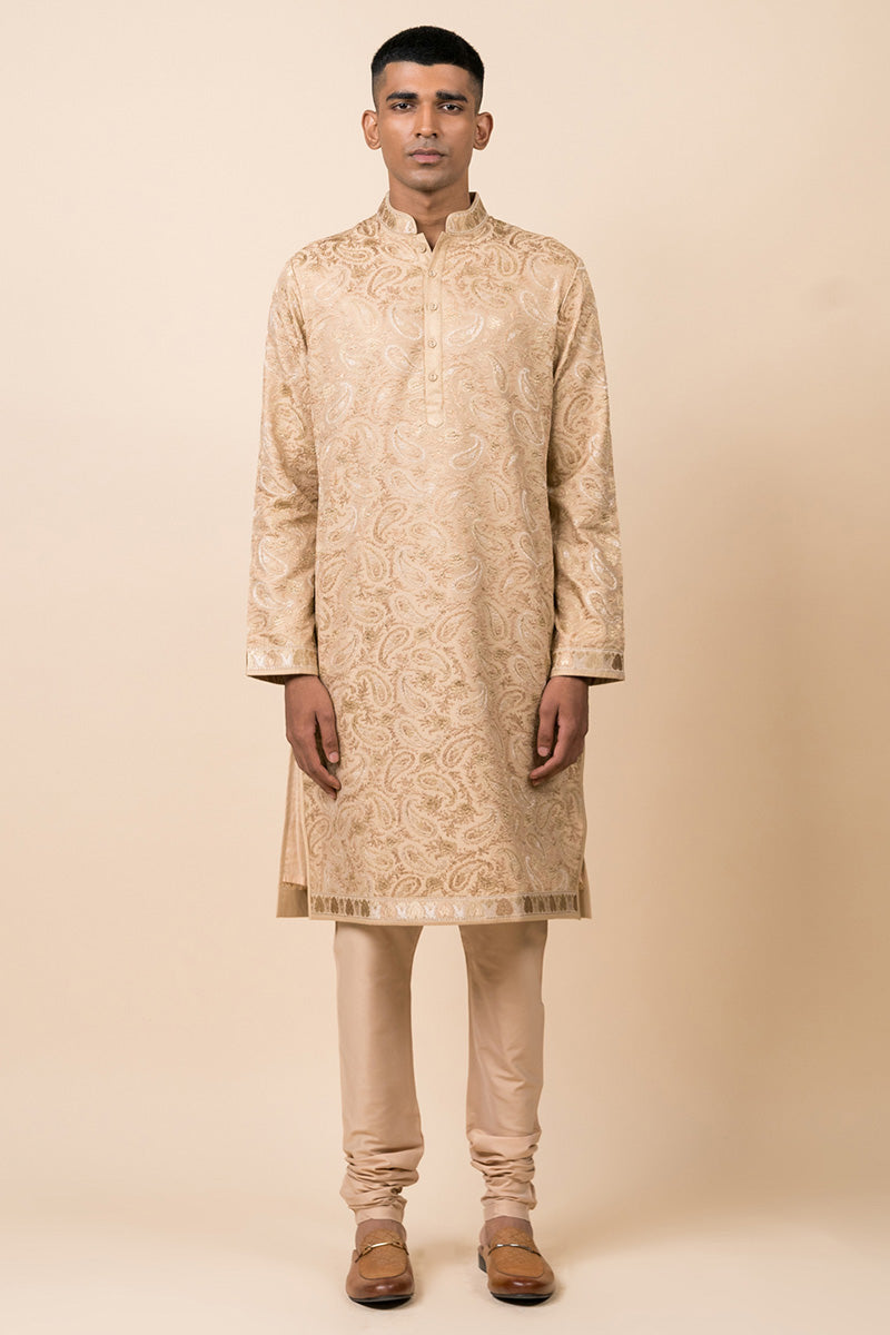 Resham And Zari Embroidered Kurta Set