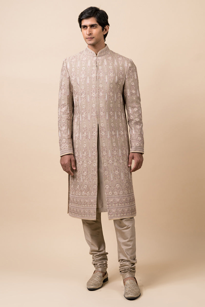 Embroidered Sherwani With Hand Highlights