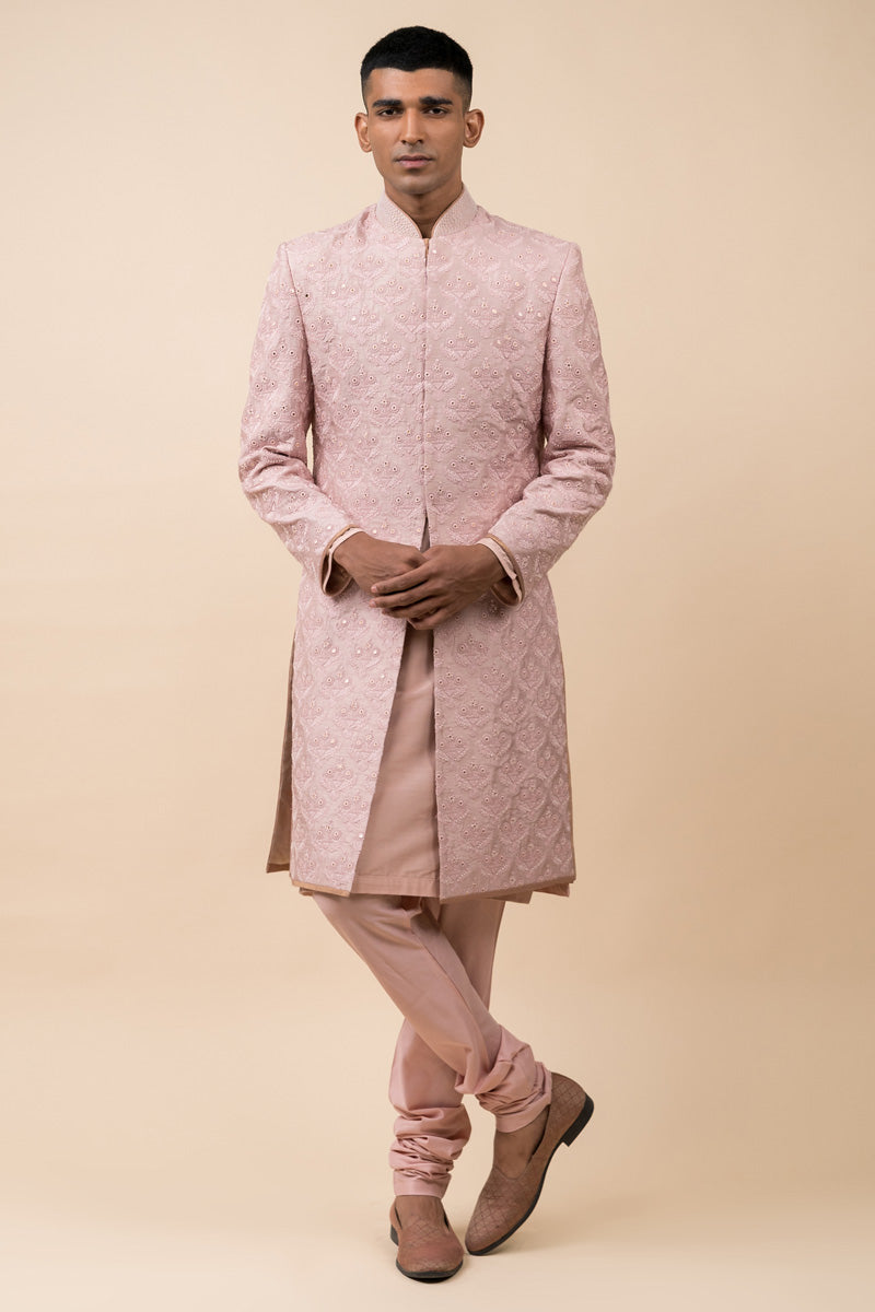 Sherwani In Schiffli Base