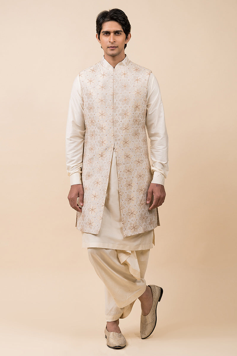 Jacquard Sleeveless Sherwani