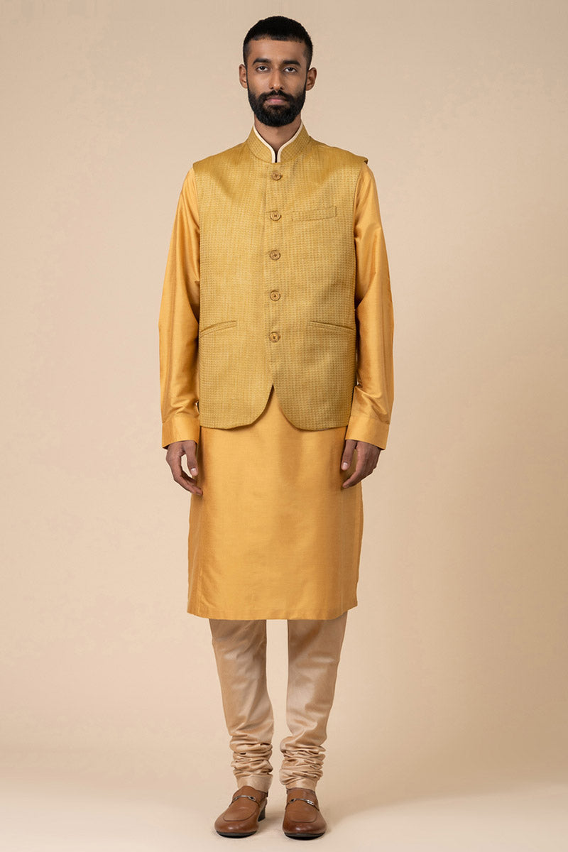 Kurta Bundi Set In Jacquard