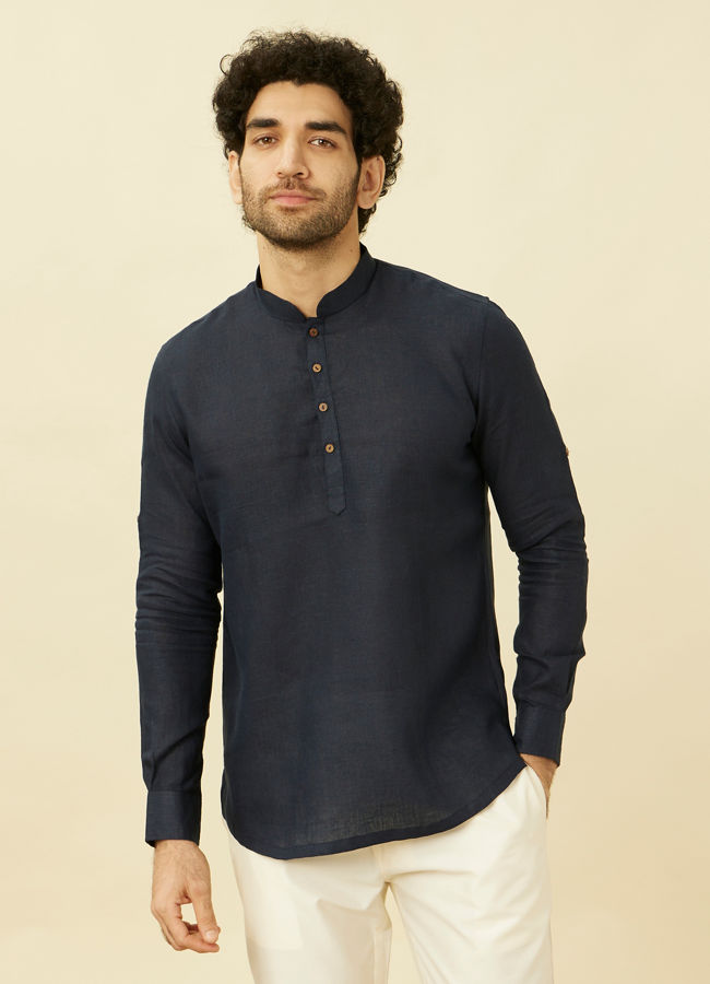 Manyawar Violet Blue Short Kurta