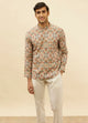 Manyawar Beige Harlequin Printed Short Kurta