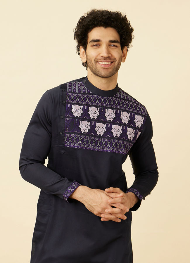 Manyawar Violet Blue Wakanda Kurta Set