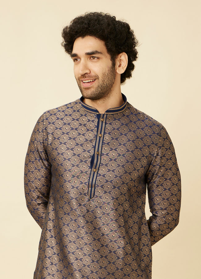 Manyawar Midnight Sapphire Thor Kurta Set