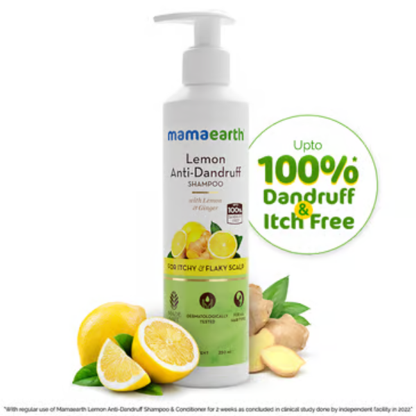 Mamaearth Lemon Anti-Dandruff Shampoo with Lemon & Ginger - 250 ml