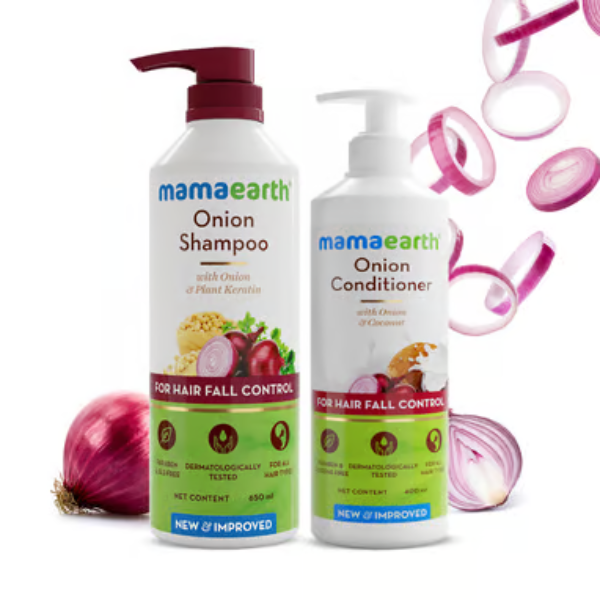 Mamaearth Onion Hair Fall Control Combo - 650 ml + 400 ml