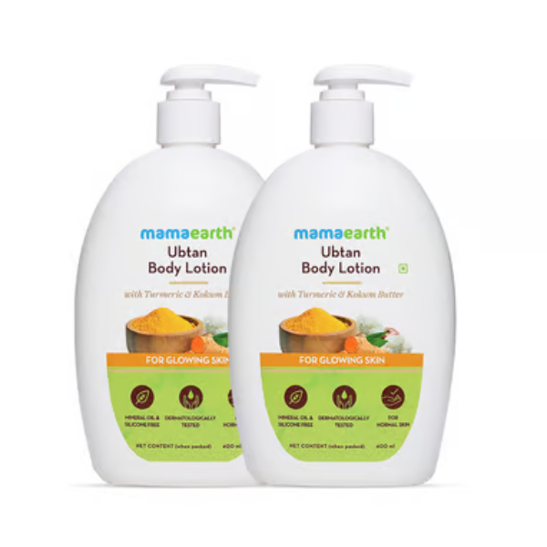 Mamaearth Ubtan Body Lotion with Turmeric & Kokum Butter-400 ml (Pack of 2)