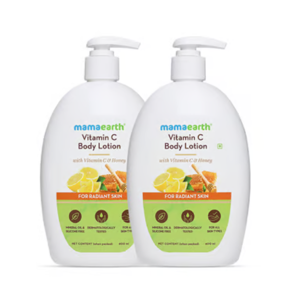 Mamaearth Vitamin C Body Lotion with Honey - 400 ml (Pack of 2)