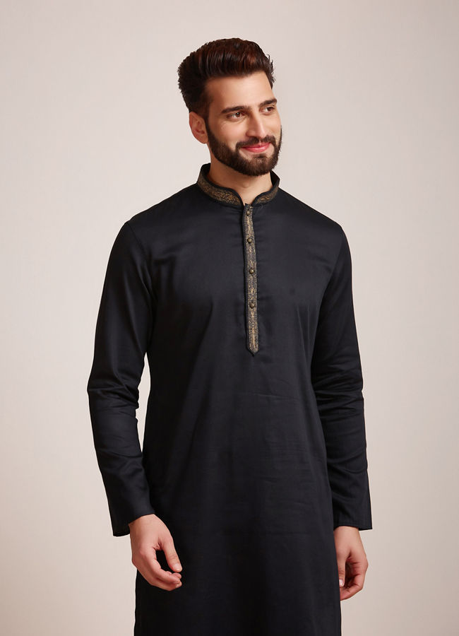 Manyawar Midnight Black Kurta Set