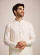 Manyawar Sublime Cream Buttoned Kurta
