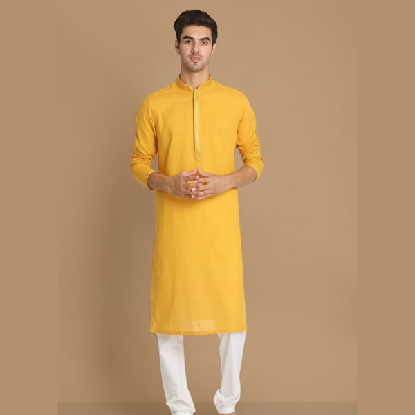 Manyawar Self Booti Kurta Pajama Collection