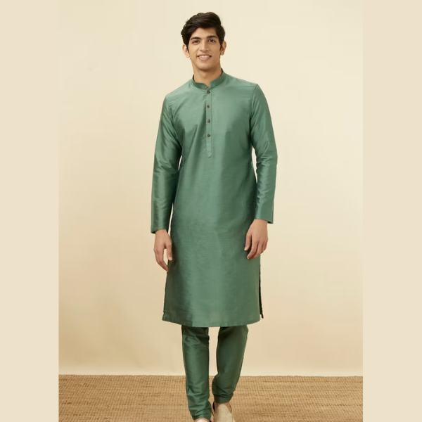 Manyawar Sage Green Classic Kurta Set