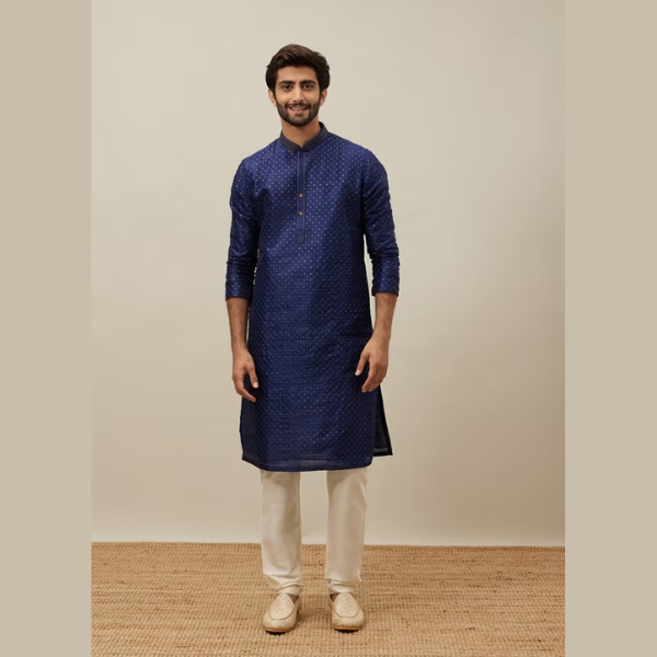 Manyawar Self Patterned Kurta Set