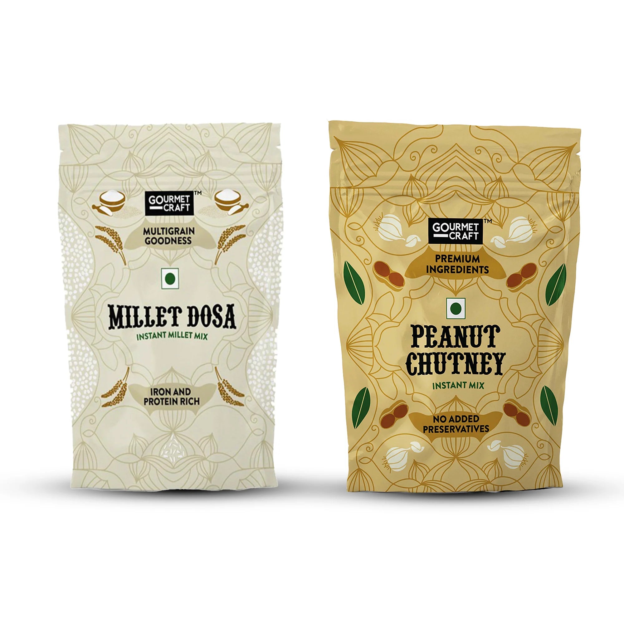 Gourmet Craft Millet Dosa Mix & Instant Peanut Chutney Mix Combo (250gms and 150gms)