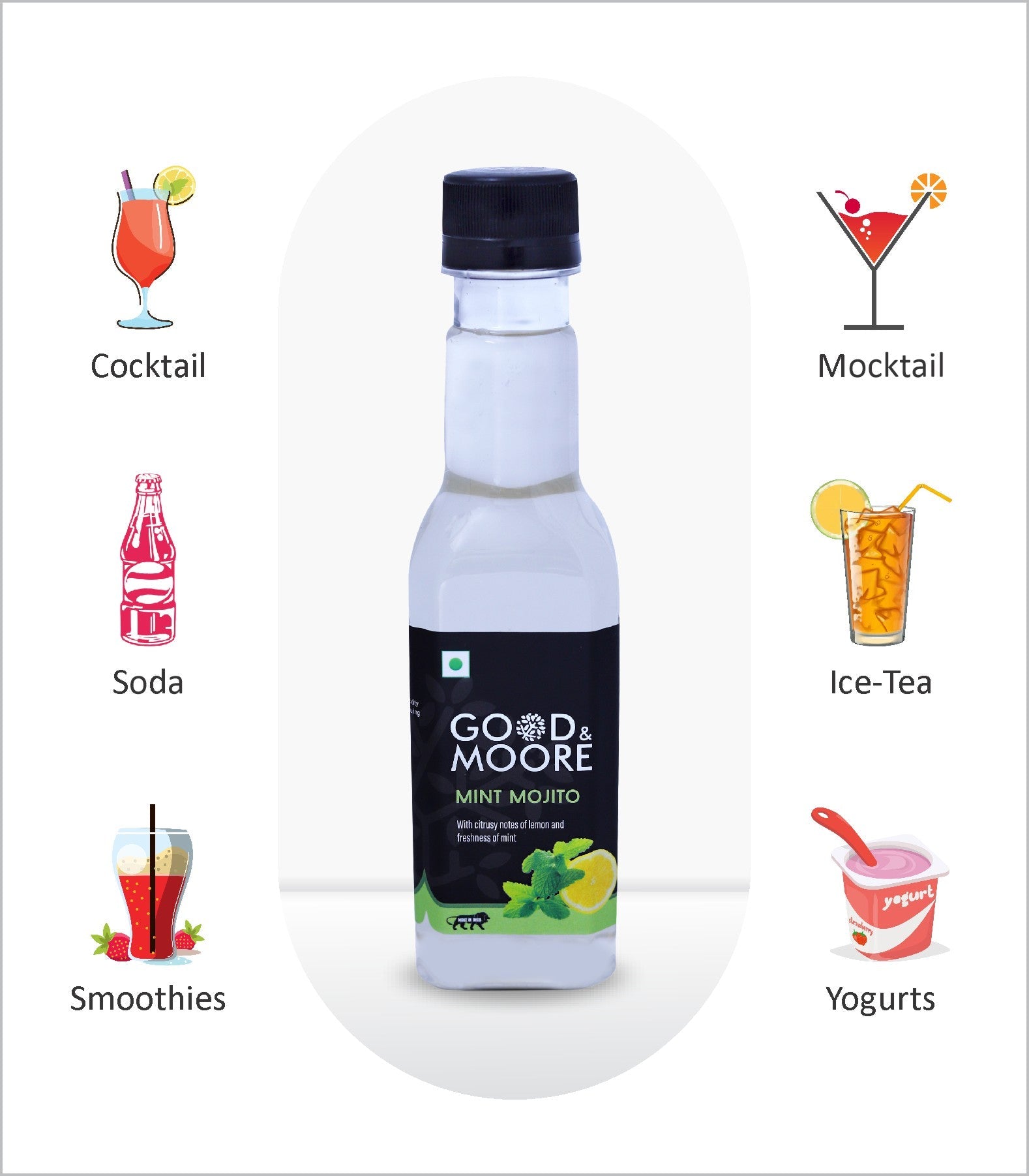 Good & Moore  Mint Mojito Syrup | 250 ML | 750 ML