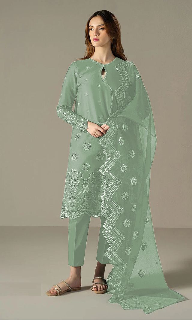 Cotton Suit With Embroidery Work | Ready To Wear