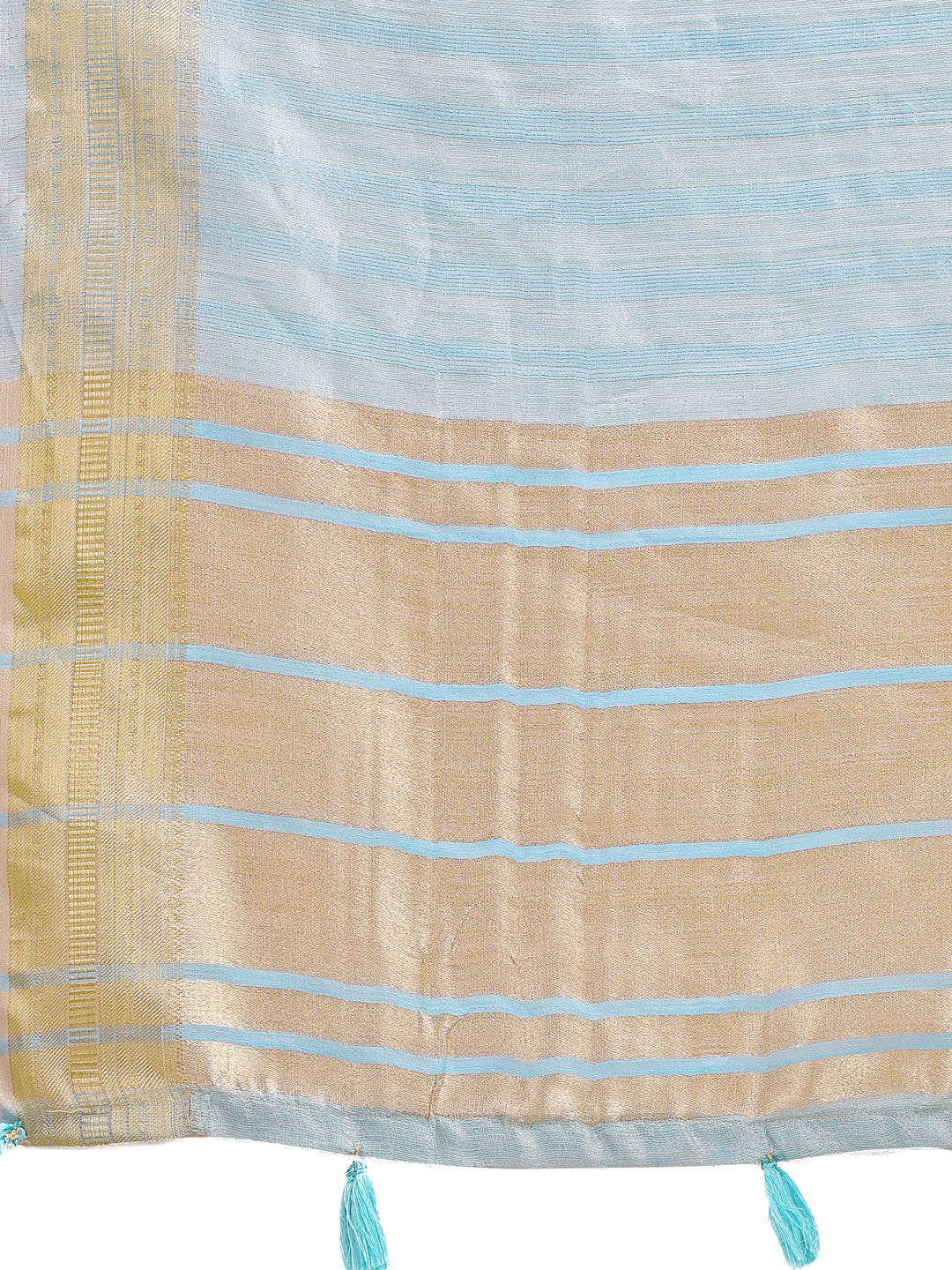 Moonlit Dunes Organza  Saree |Sky Blue Colour| Ready to Wear -SKU- SWSAH1005