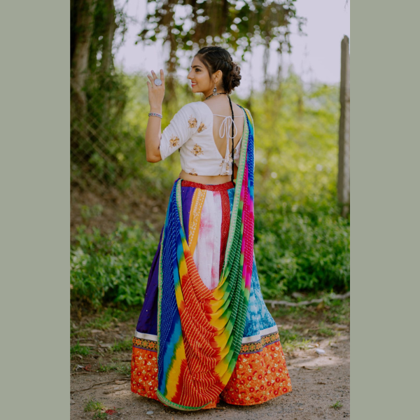 Multi colour Ready to Wear chaniya choli with Butta Work Blouse