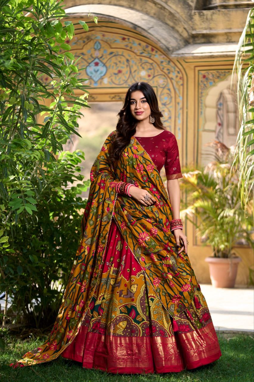 Classic Kalamkari Print Lehenga Choli Collection | Ready To Wear | - India shopping