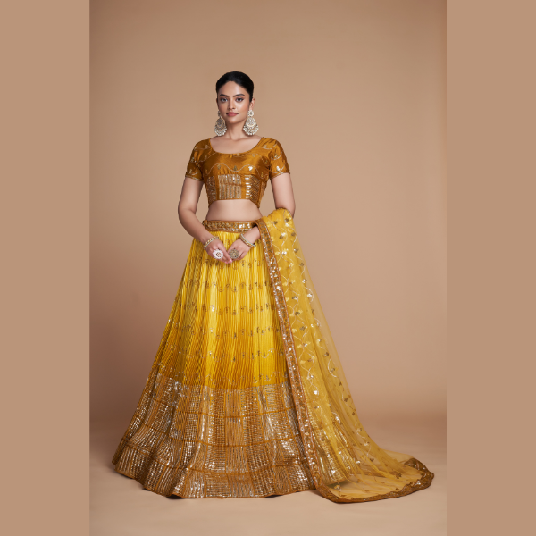 Beautiful Heavy Chinon Lehenga | Ready To Wear - India shopping