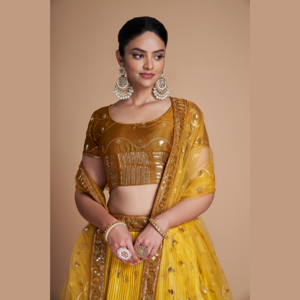 Beautiful Heavy Chinon Lehenga | Ready To Wear - India shopping