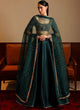 Green Malai Satin Silk Stone Work Lehenga Choli | Ready To Wear