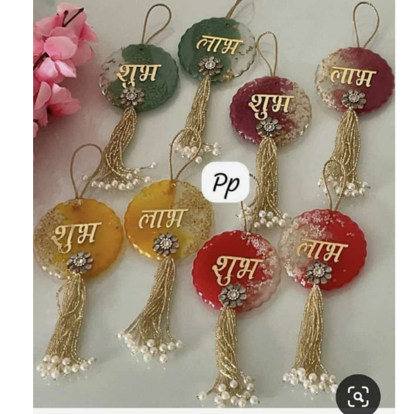 Resin  Shubh Labh Hanging | Set of 2