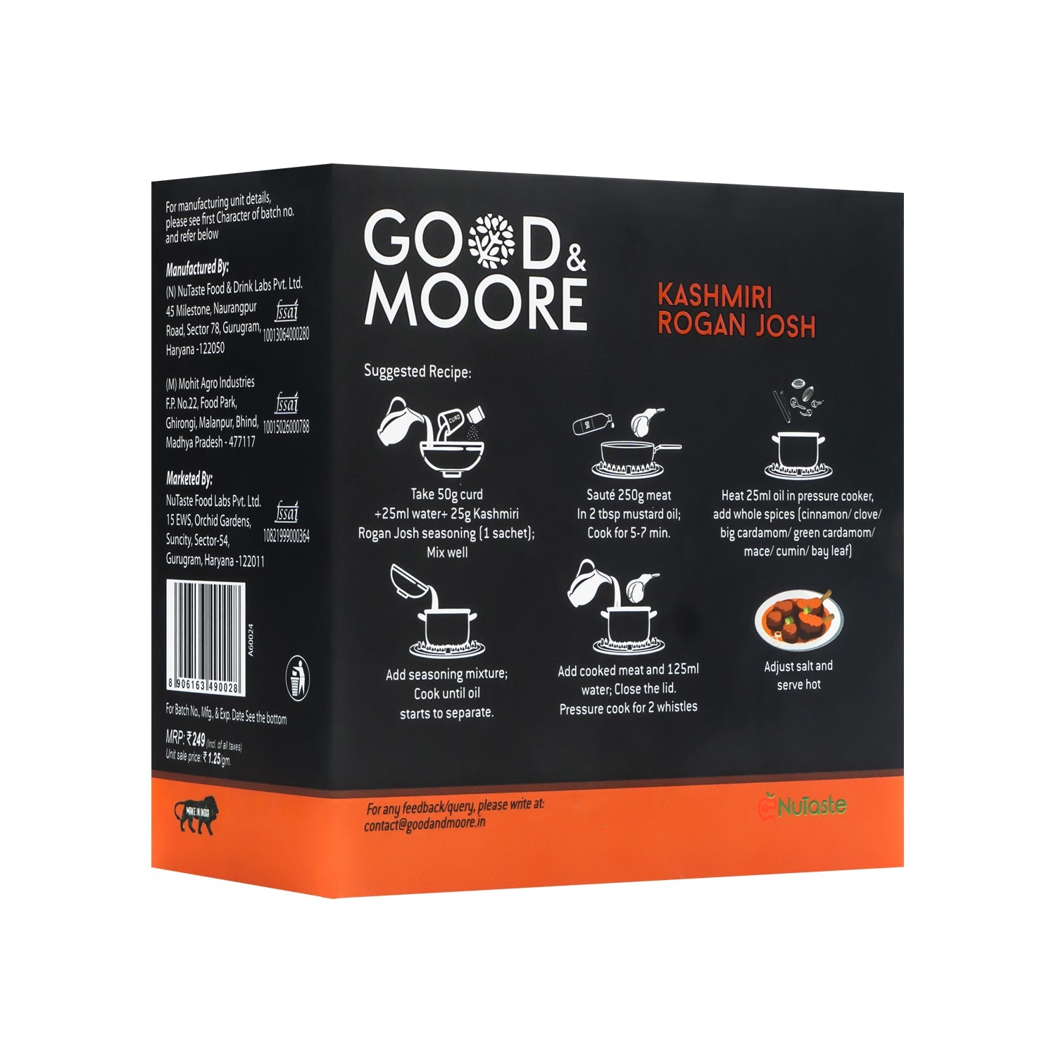 Good & Moore Kashmiri Rogan Josh Pre-mix | 200 gms