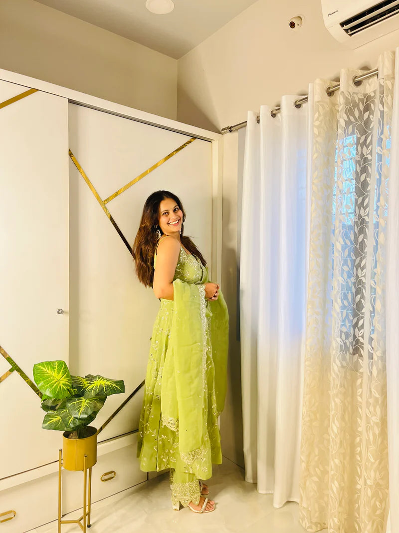 Designer Anarkali Suit With Embroidery Work | Ready To Wear