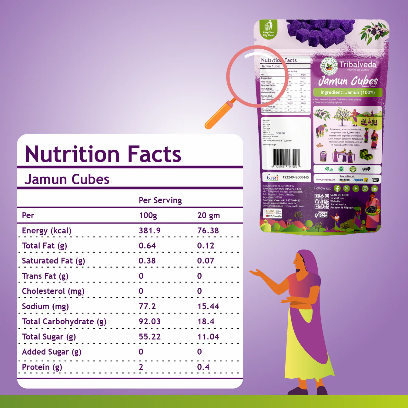 Tribalveda jamun cubes | 50 gms