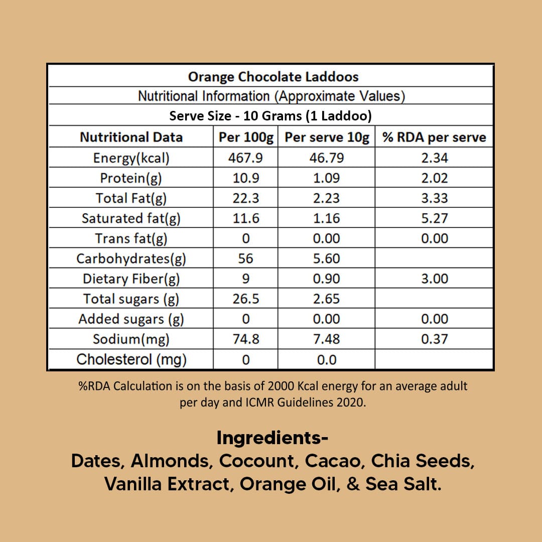 Eat Better Co Orange Chocolate Laddoos - No Added Sugar | Dates, Dry Fruits & Nuts Laddoo  - 200 gms