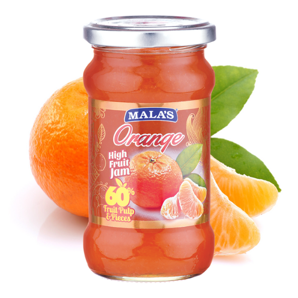 Orange High Fruit Jam 350gm Glass Bottle