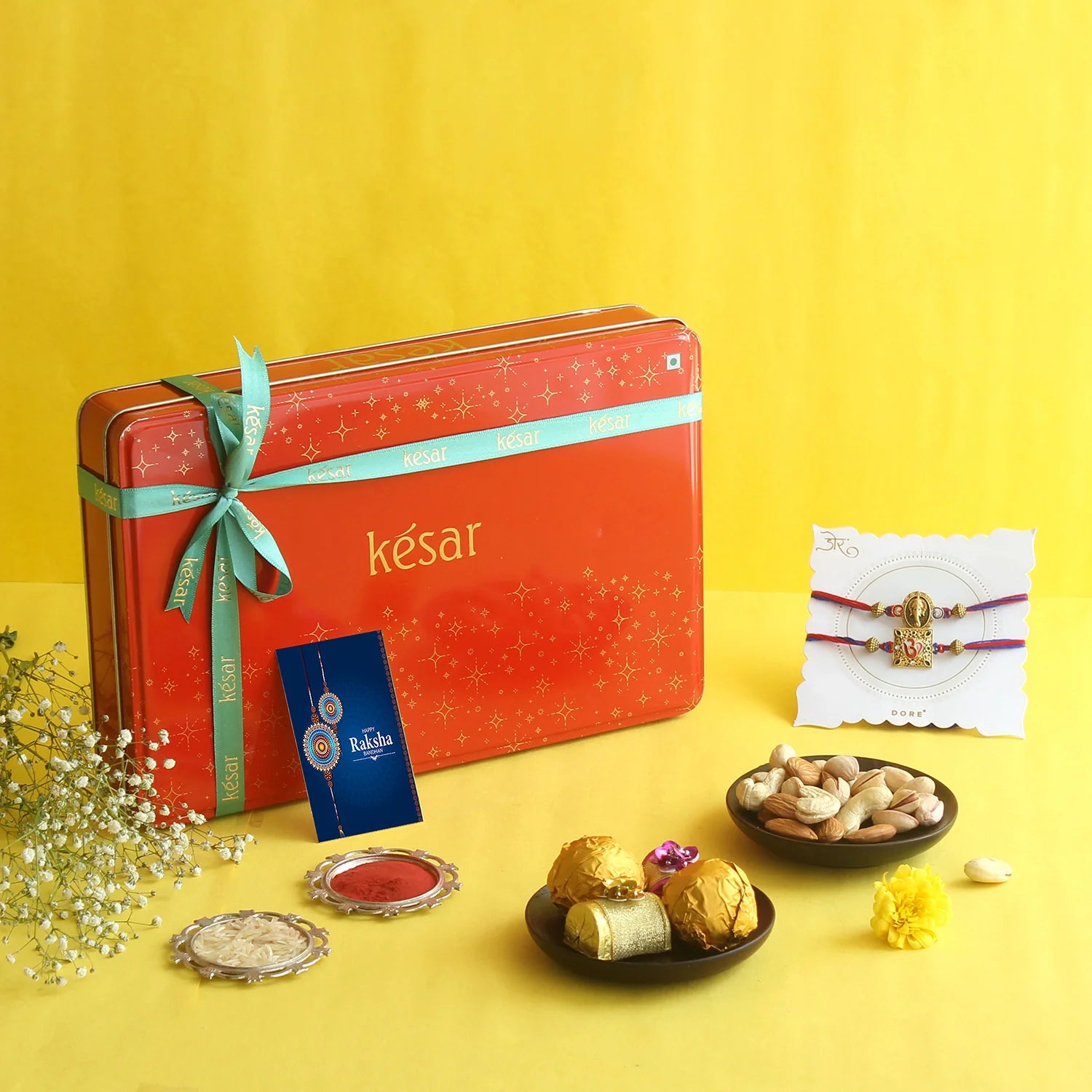 Kesar Sweets Orange Star Tin Box| Rakhi Special