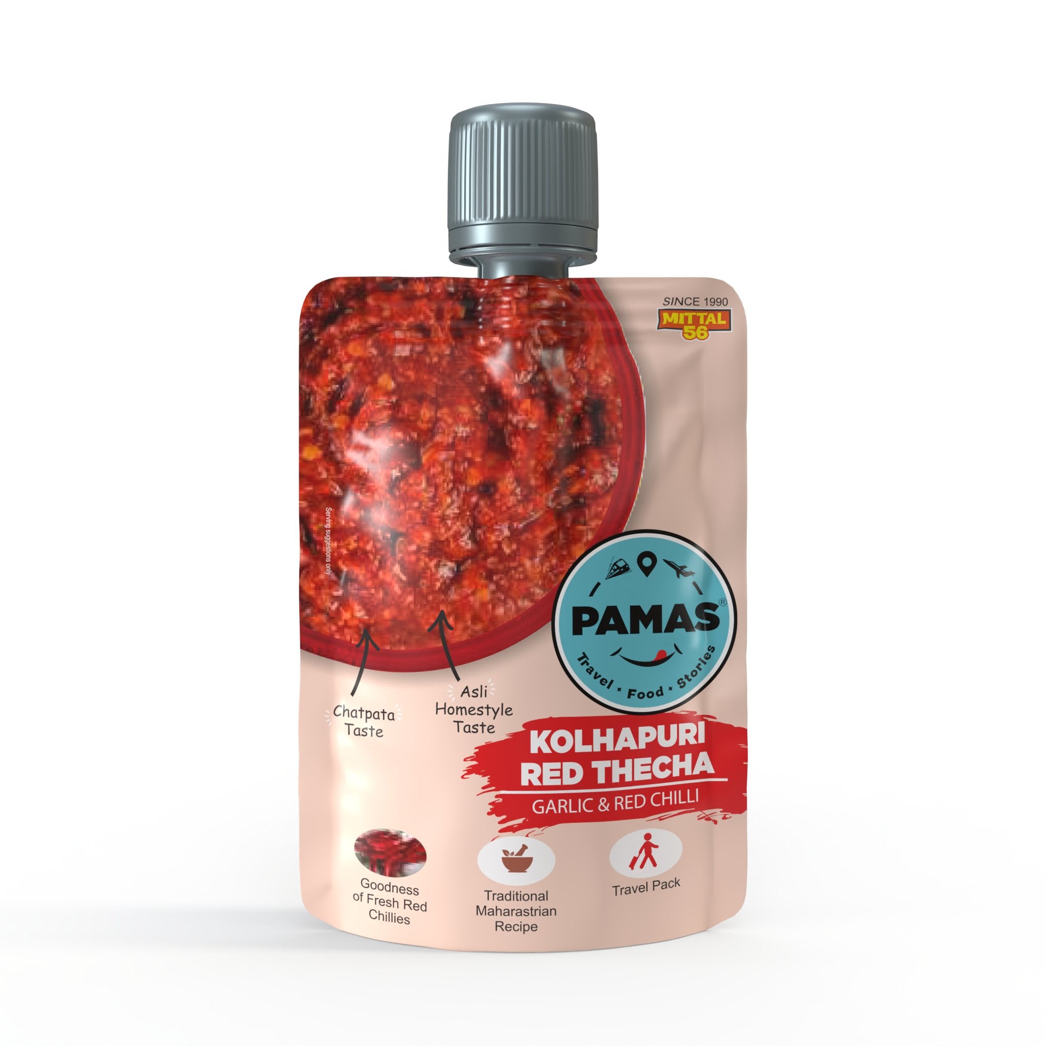 Pamas Red Chilli Thecha - 75 gms