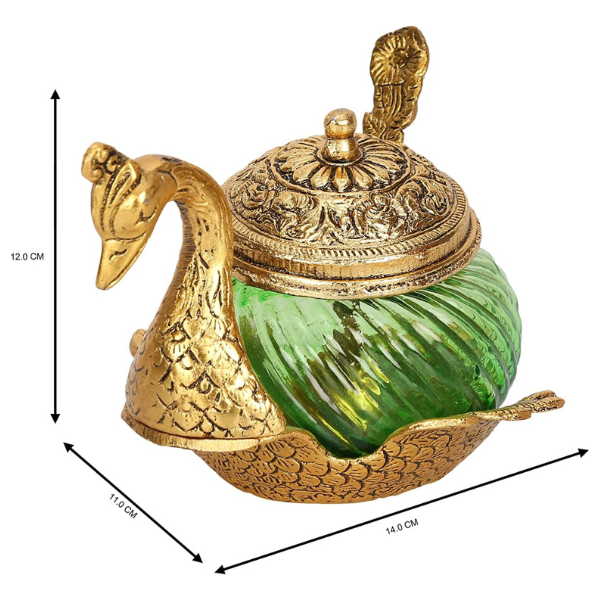 Duck Shaped Brass Food Container/ Serving Bowl - Decorative Showpiece