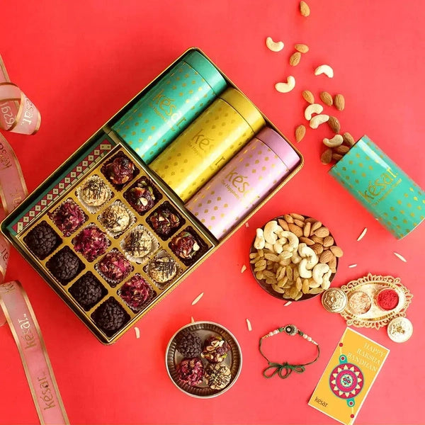 Premium Dry Fruit and Laddoo Rakhi Set