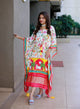Multi Color Kaftan Digital Print With Lase Border Work | Ready To Wear