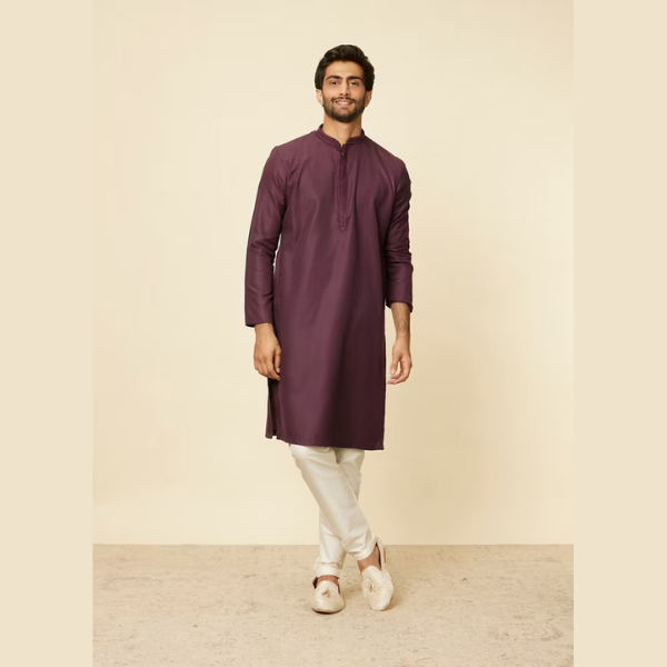 Manyawar Purple Kurta Set