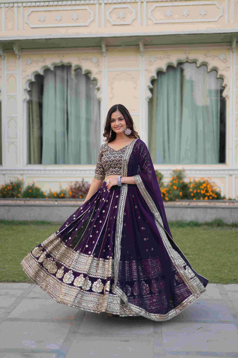 Traditional Lehenga Choli With Sequins Embroidered Work | Ready To Wear