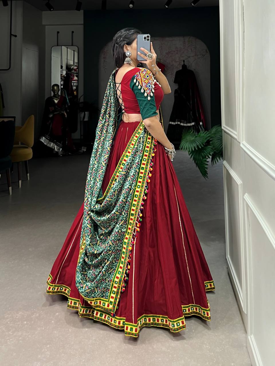 Pure Cotton Premium Lehenga | Red Colour