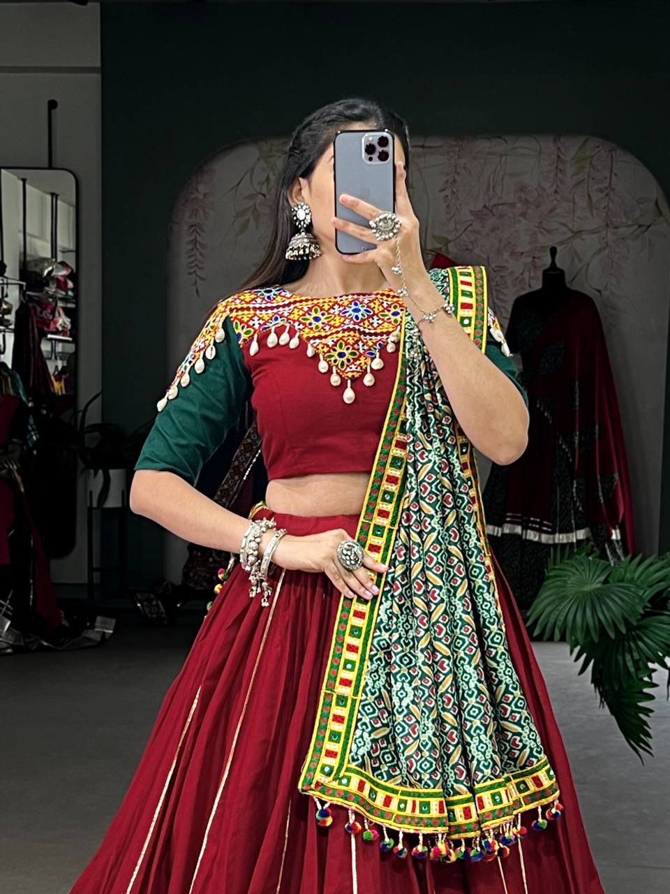 Pure Cotton Premium Lehenga | Red Colour