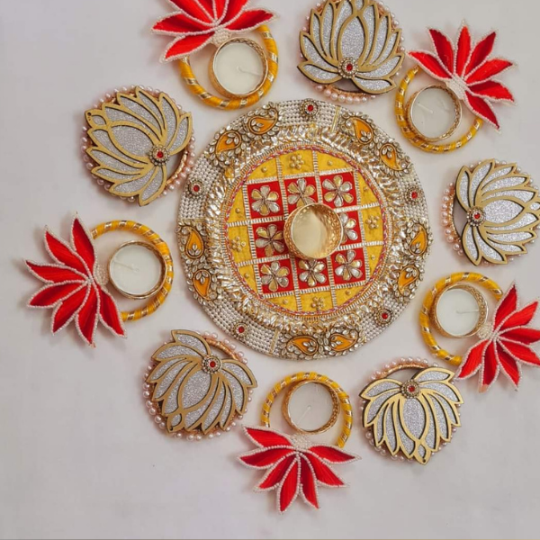 Rangoli with tea-lighter