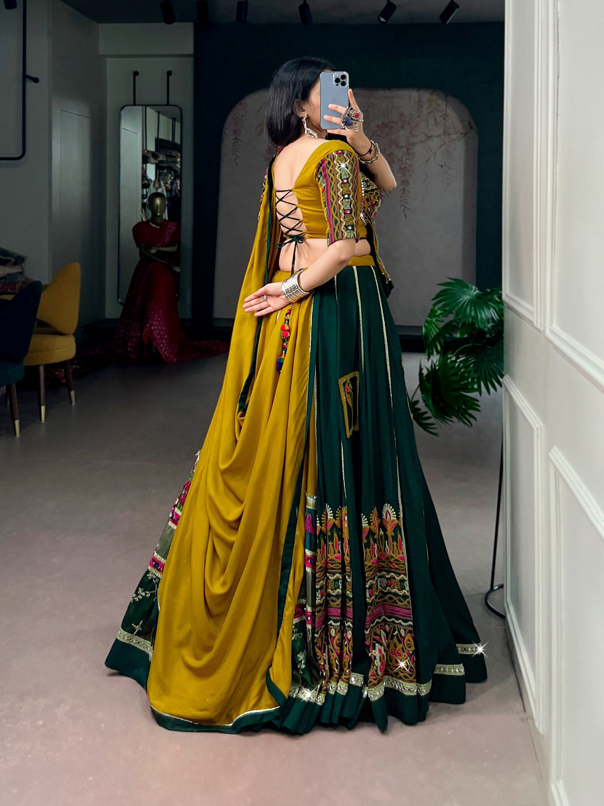 Ready-to-Wear Navratri Garba Utsav Gamthi Rayon Lehenga Choli