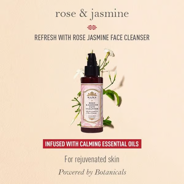 Kama Ayurveda Rose Jasmine Face Cleanser | Cleansing, Refreshing and Hydrating|50 Ml