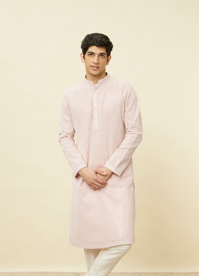 Manyawar Purple Chikankari Kurta Set - India shopping