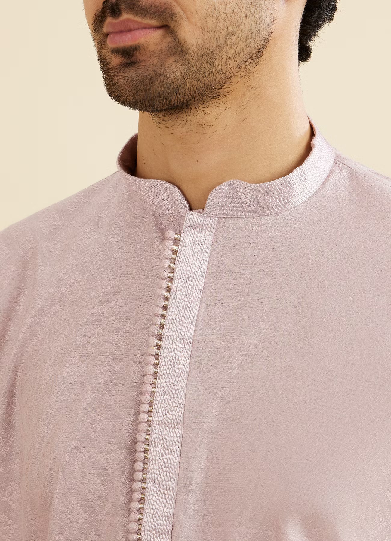 Manyavar Soft Lilac Buta Diamond Patterned Kurta Set | Ready To Wear