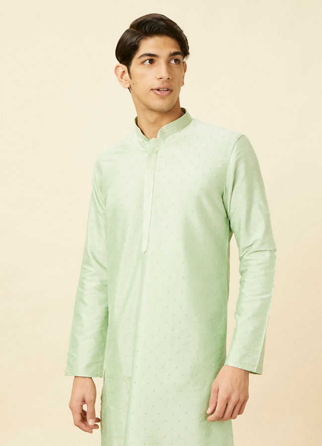 Manyawar Summer Green Embellished Kurta Set