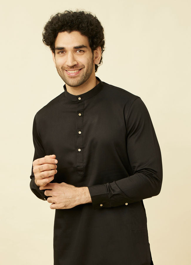 Manyawar Charcoal Black Kurta Set