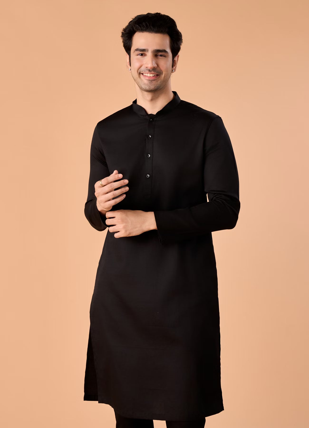 Manyavar Opulent Black Kurta Pajama | Ready To Wear